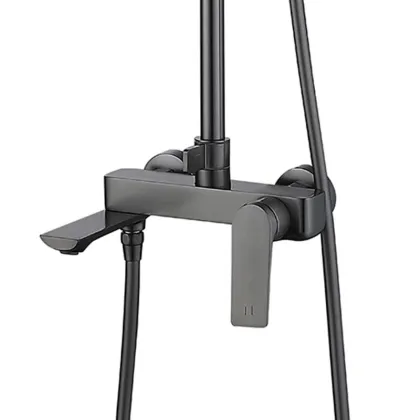 Душова система універсальна Qtap Vlasta New на три споживача (з виливом) QTVLA111GMB45651 Gunmetal Black PVD — Photo 2