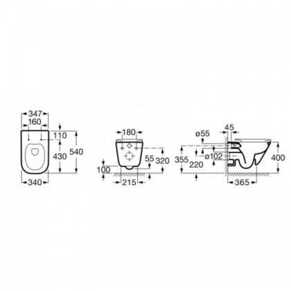 Комплект: GAP Rimless підвісний унiтаз з сидiнням slow-closing (в упак.), Geberit Duofix 458.12 — Photo 2