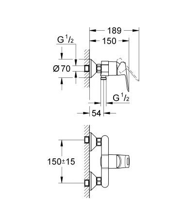 Змішувач для душу Grohe BauLoop (23340000) — Photo 1
