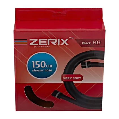 Шланг для душу Zerix Black.F03 150 см силіконовий (колір чорний) (ZX5566) — Photo 1
