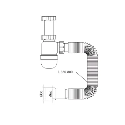 Сифон для умивальника Mixxus SU-05-A 1 1/2"x40 без випуску 40*40/50 (MI8182) — Photo 1
