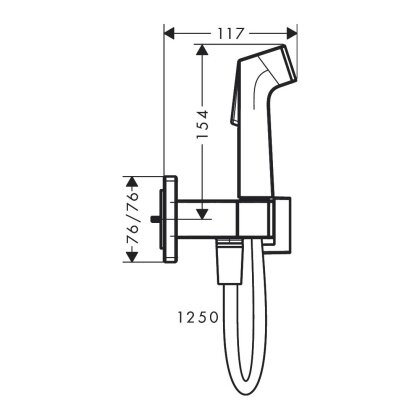 HANSGROHE E гігієнічний душ, зі шлангом 1,25 м і тримачем, чорний матовий — Photo 1