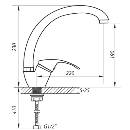 Змішувач для кухні Zerix YUB 135 (ZX0101) — Photo 1