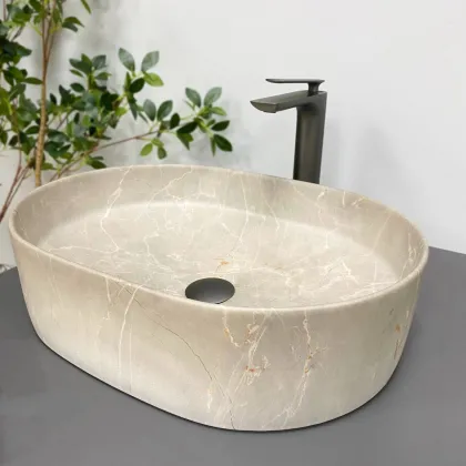 Умивальник (раковина) VBI VERONA 50 BEIGE STONE MATT накладний — Photo 1