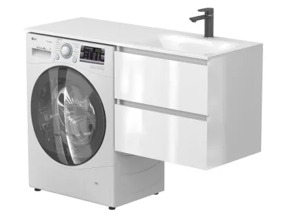 Тумба підвісна LUMO Біла глянцева для умивальника JESSEL 1200 R Miraggio