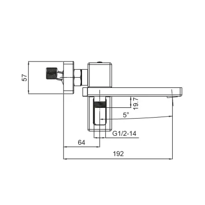 Змішувач для ванни з коротким виливом Koer KB-41009-05 (Колір чорний) (KR3503) — Photo 1
