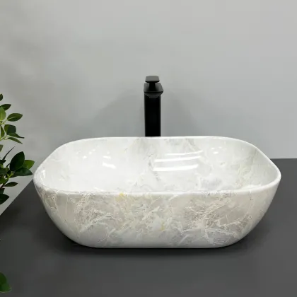 Умивальник (раковина) VBI RAVENNA LIGHT STONE GLOSSY накладний — Photo 2