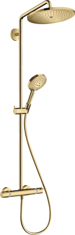 CROMA SELECT S душова система Showerpipe 280, 1jet, з термостатом, з ручним душем Raindance Select S 120, 3jet, полiроване золото