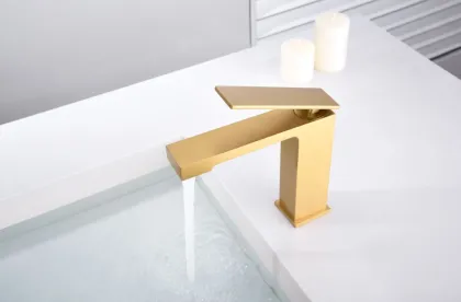 IMEX PISA BRUSHED GOLD Змішувач для умивальника, PVD матове золото — Photo 1