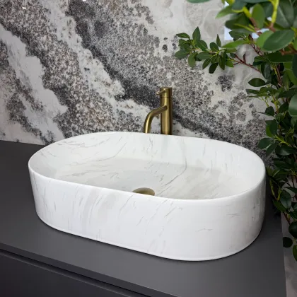 Умивальник (раковина) VBI VERONA 60 NATURE MARMO GLOSSY накладний — Photo 3