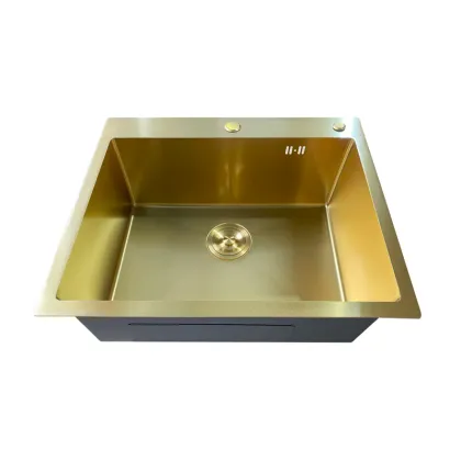 Мийка Mixxus MH6050 Micro Decor Brushed Gold (3.0/0.8) з нерж. сталі (колір матове золото) (MI8222) — Photo 2
