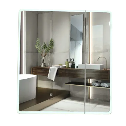 Дзеркальна шафка Mixxus Premium Olivary CM01-60x70x13 з LED Touch, димером, регулятором яскравості (MI8294) — Photo 2