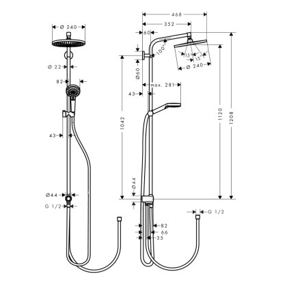 LOGIS LOOP набір змішувачів + Showerpipe Reno (71151000+71244000+27270000) — Photo 1