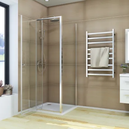 Душова кабіна без піддону Koer SR SC05-90x90x195-TR-01 прозоре скло Easy Clean 6мм, хром (KR5363) — Photo 2