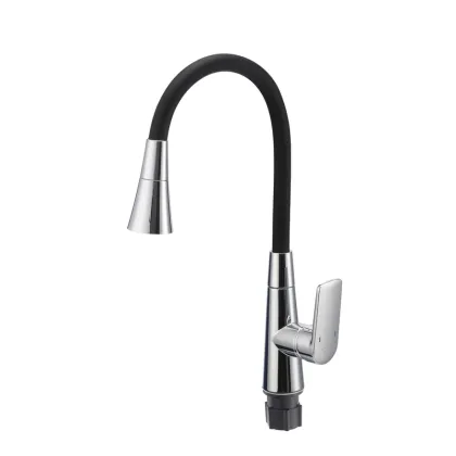 Змішувач для кухні Mixxus Premium Matis 011-T (NUT) Refl.Black (Колір хром+силік.вилив чорний) (MI8266) — Photo 2