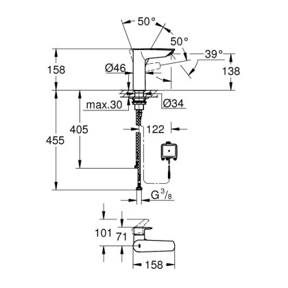 Змішувач для умивальника GROHE EUROSMART NEW 23975003, хром — Photo 1