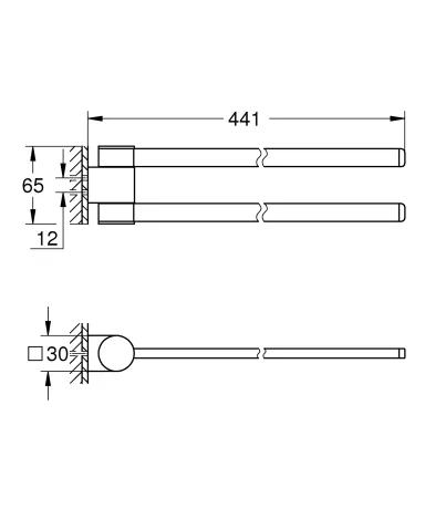 Подвійний тримач для рушників Grohe Selection (41063000) — Photo 1
