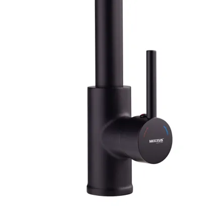 Змішувач для кухні з виливом пружина Mixxus Premium SPRING 017 BLACK (MI6951) — Photo 1