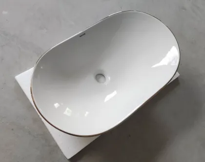 Раковина накладна MIXXUS PREMIUM WAVE-0105 EDGE GOLD 620х360х160mm (MP6557) — Photo 6