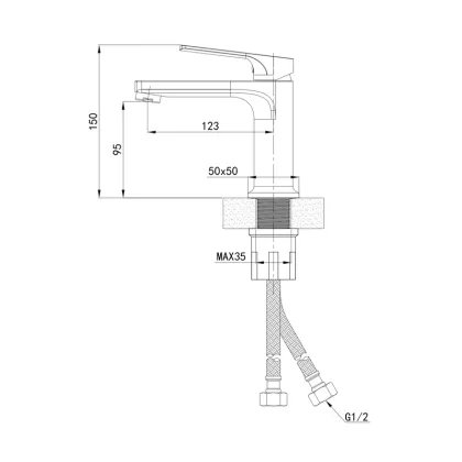 Змішувач для умивальника Mixxus Premium MONE 001 NUT Graphite (MI6780) — Photo 1