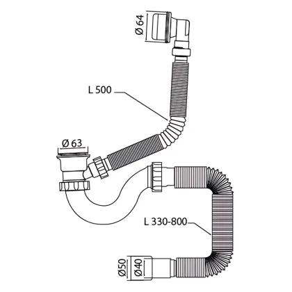 Сифон для ванни Mixxus SV-03-A 1 1/2" прямоточний з пластиковим випуском та переливом (MI8200) — Photo 1