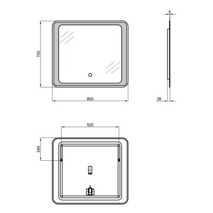 Дзеркало Qtap Leo 800х700 з LED-підсвічуванням QT117814187080W — Photo 1