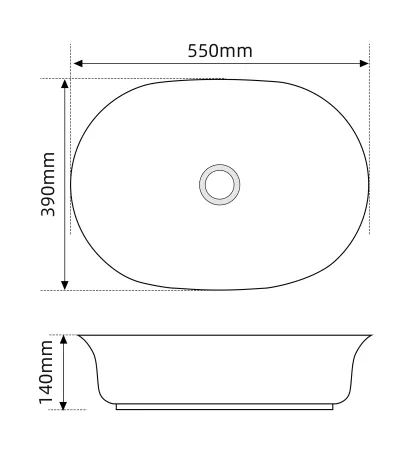 Раковина накладна Mixxus Premium ELLIPSE-0103 550х390х140mm (MP6553) — Photo 5