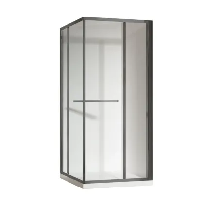 Душова кабіна без піддону Koer SR SC09-90x90x200-L-TR-07 прозоре скло Easy Clean 6мм Графіт (KR5685)