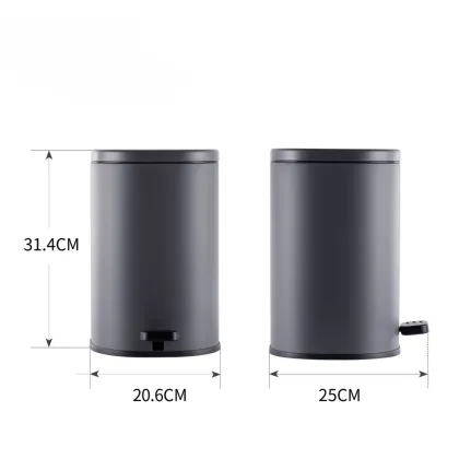 Відро для сміття з плавним закриттям овальне Mixxus Premium Olivary-TC0105 Graphite 5 л колір графіт (MI7063) — Photo 10