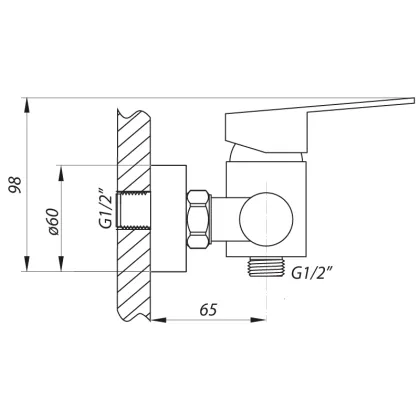 Змішувач для душа Zerix LR72003 (LL1195) — Photo 1