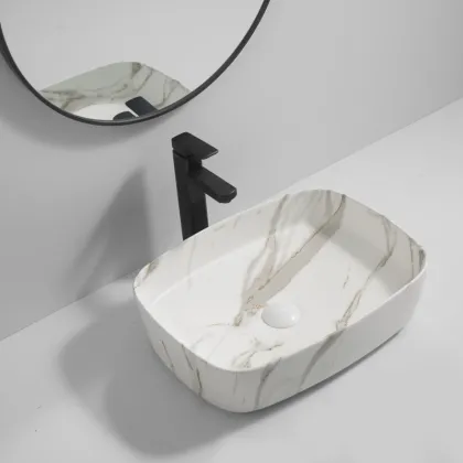 Раковина накладна Mixxus Premium BEVEL-0102 MARBLE 495х370х135mm (MP6519) — Photo 5