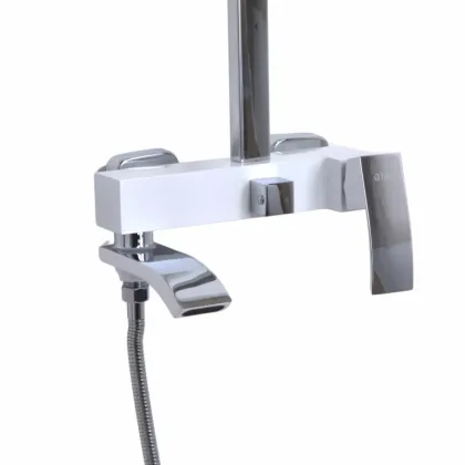 Душова система універсальна Qtap Swan Cascada на три споживача (з виливом) QTSWA111CRW45570 Chrome/White — Photo 2