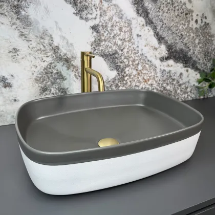 Умивальник (раковина) VBI FORENZA GREY WHITE MATT накладний