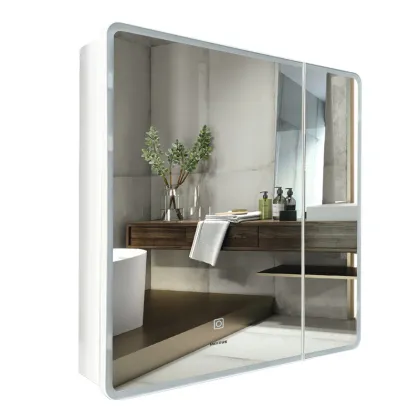 Дзеркальна шафка Mixxus Premium Olivary CM01-70x70x13 з LED Touch, димером, регулятором яскравості (MI8295) — Photo 10