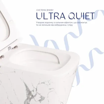 Унітаз підвісний Qtap Tern Ultra Quiet 520×345×325 мм, Marble, з сидінням Slim Duroplast / Soft-close / Quick Release QTTER26MR49002 — Photo 4