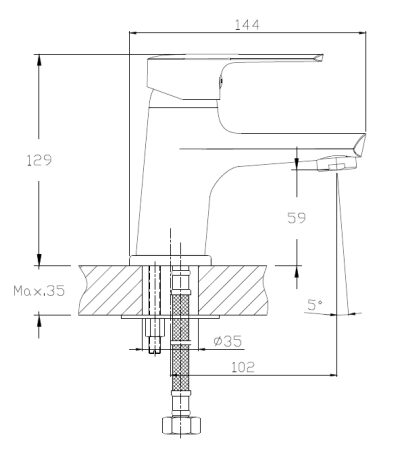 KIT 21081 набір змішувачів (3 в 1), змішувач для умивальника, змішувач для ванни, душовий гарнітур — Photo 4