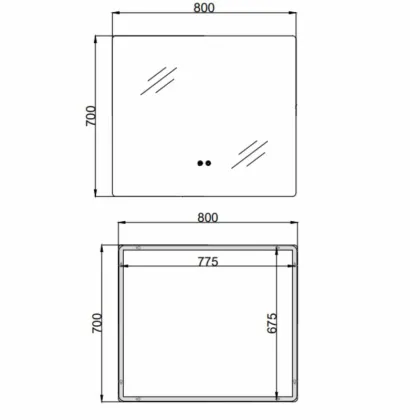 Дзеркало Qtap Taurus (TA2) 800×700 мм з LED-підсвічуванням Touch, з антизапотіванням, з димером, рег. темп. кольору (3000-6500K) QTTAU70070048955 — Photo 1