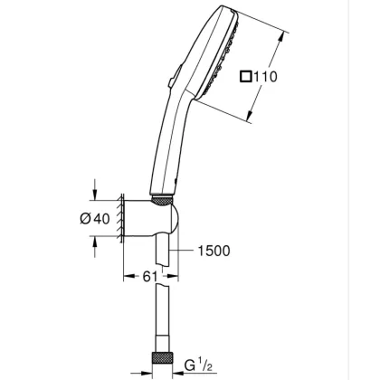 Душовий набір Grohe Tempesta Cube 110 3 режими Rain, Jet, Massage (275882433) — Photo 3
