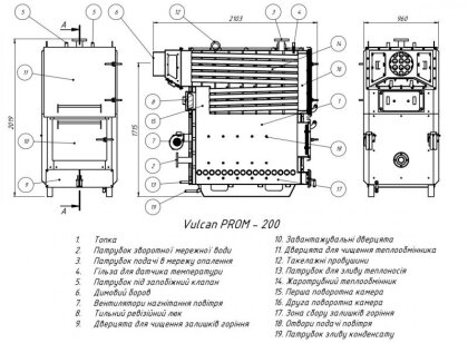 Котел твердопаливний сталевий Thermo Alliance Vulcan PROM 200 — Photo 1