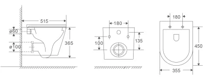 Унітаз підвісний Mixxus Premium Bevel-0301-R 515x355x365mm, система змиву RIMLESS (MP6470) — Photo 7