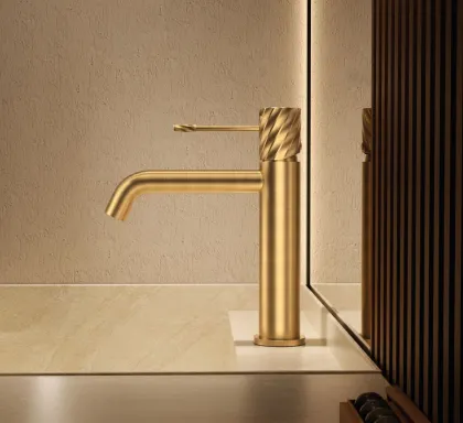 IMEX BLESS BRUSHED GOLD Змішувач для умивальника, PVD матове золото — Photo 4