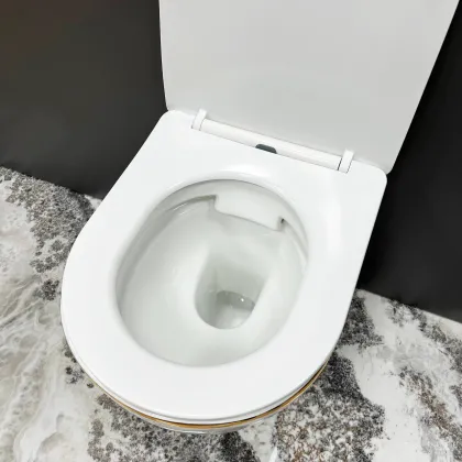 Підвісний унітаз VBI VULCANO WHITE GOLD EDGE — Photo 1