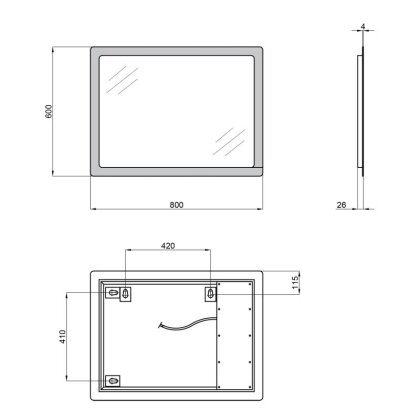 Дзеркало Qtap Aquarius 600х800 з LED-підсвічуванням, Reverse QT21786502W — Photo 1