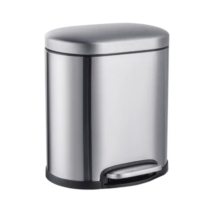 Відро для сміття з плавним закриттям овальне Mixxus Premium Topper-TC0205 SS Color 5л колір нержавійка (MI7059) — Photo 10