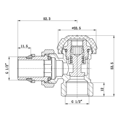 Кран радіаторний SD Forte Powerful 1/2&quot; з антипротіканням кутовий SF233W15 — Photo 1