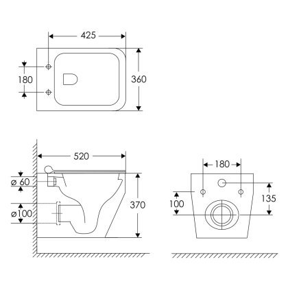 SKALA Rimless унітаз підвісний 52,5*36*37см, сидіння Duroplast Slim slow-closing — Photo 1