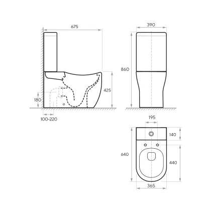 ROUND COMFORT комплект : унітаз підлоговий з сидінням Soft-close + бачок (змив Tornado 3.0) — Photo 1