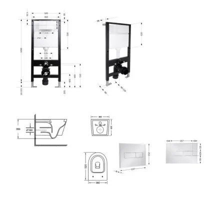 Готове рішення Qtap для ванної кімнати: підвісний унітаз Swan Ultra Quiet 520x360x320 + комплект інсталяції Standard (лінійна клавіша Chrome) — Photo 1