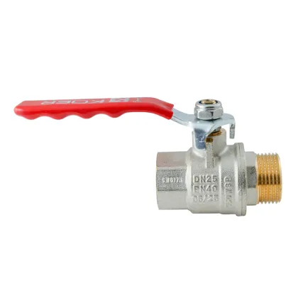 Кран кульовий ГШВ Koer Extreme KE.215-25 - 1" FM ручка "важіль" червона (KR5752) — Photo 3