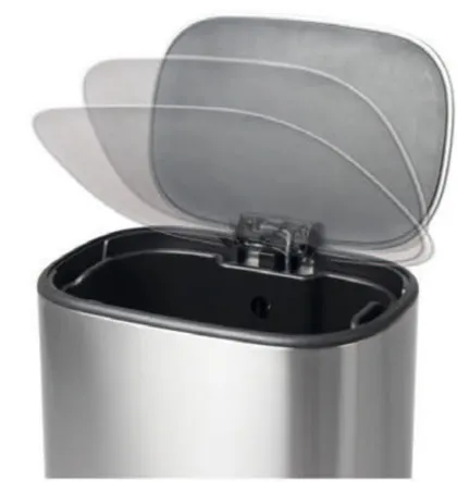 Відро для сміття з плавним закриттям прямокутне Mixxus Cubic-TC0105 SS Color 5л колір наржавійка (MI7088) — Photo 10